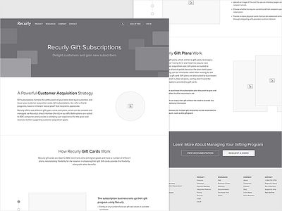 Recurly Gift Subscriptions Wireframes