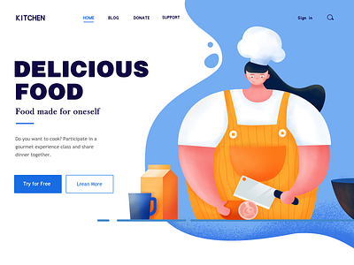 Like cooking design illustration ui