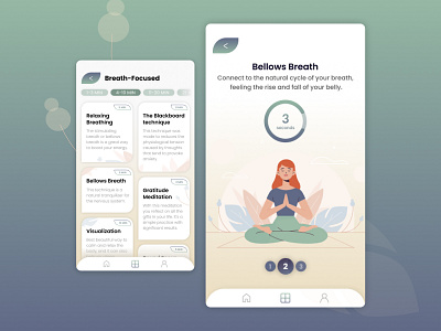 Meditation App app concept design meditation meditation app pastel color relax relaxation ui ux