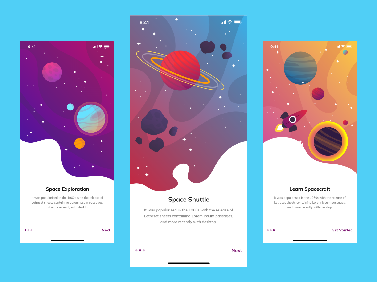 Space Learn App - Walkthrough Screens by Sivaraman M S on Dribbble