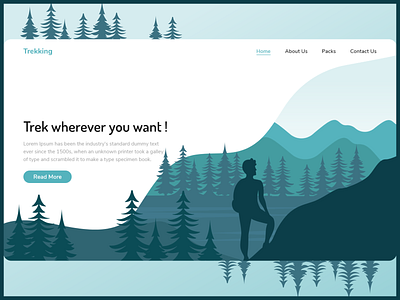 Banner - Trekking banner banner design design illustration man mountain tree trek trekking ui uiux website website concept website design websites