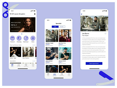 Main Screen - Salon App appointment booking colors gradients home screen ios iphone x main screen near by salon salon salon app saloon spa spa app specialist ui uiux ux