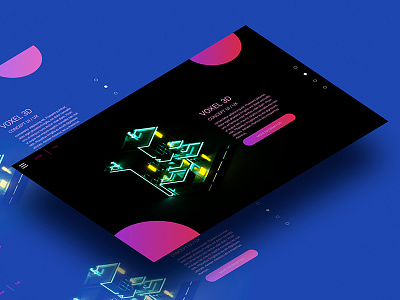 Website Voxel 3D 3d neon voxel webdesign