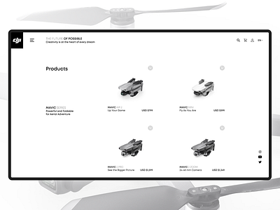 Redesign DJI website design mavic minimal minimalism redesign ui ux webdesign website