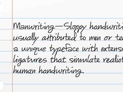 Manwriting Typeface fonts handwriting ligatures script typography