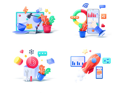 3d illustration & icons