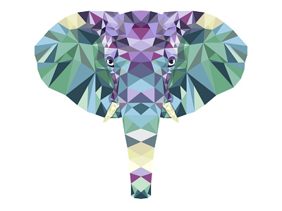 Elephant Polygon design illustration polygon vector