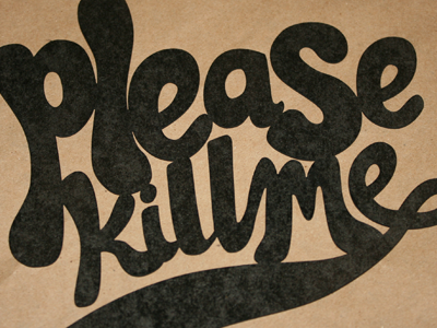 Please illustration lettering printmaking type