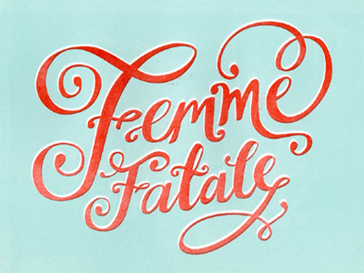 Femme Fatale lettering printmaking type design typography