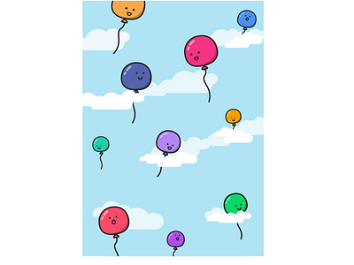 Balloons art artist balloons illustration llustrator sky vector
