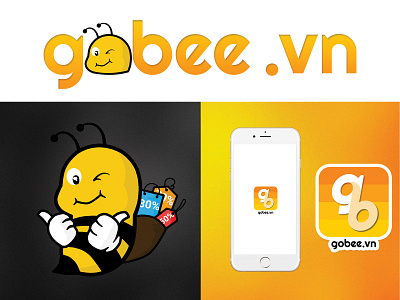 Gobee branding design flat illustration logo