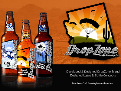 Dropzone branding brewery logo design illustration vector