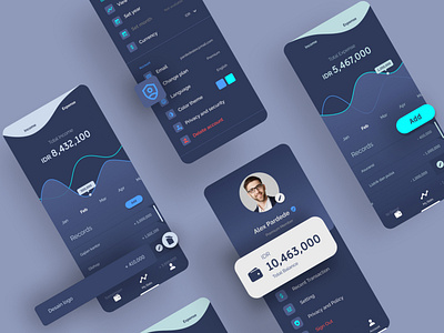 Income & Expense App Record dark dark mode dark theme design design challenge design league elegant fintech fintech app mobile mobile app mobile design ui ui design uiux