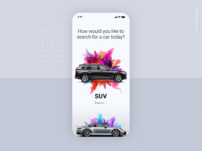 Car Selection Screen Concept for iOS App app automotive car clean ios ui ux