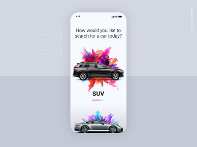 Car Selection Screen Concept for iOS App