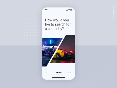 Car Selection Screen Concept for iOS App app automotive car clean ios ui ux