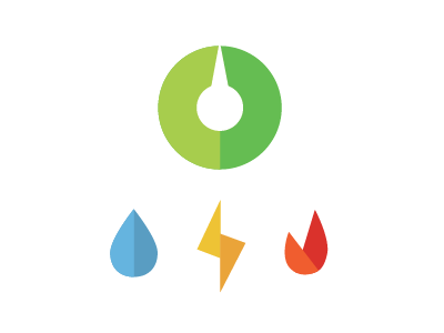 Energy Compass and Utilities flat icon logo sketch