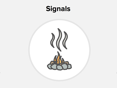Signals campfire illustrator line art signals smoke