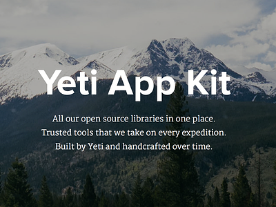 Yeti App Kit app kit mountains open source photography tools yeti