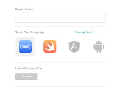 Signals - New Project Form! app apple browse form ios kit objective-c swift upload yeti
