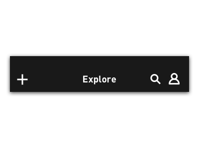 Title Bars add black din explore grayscale icons ios navigation profile search user white