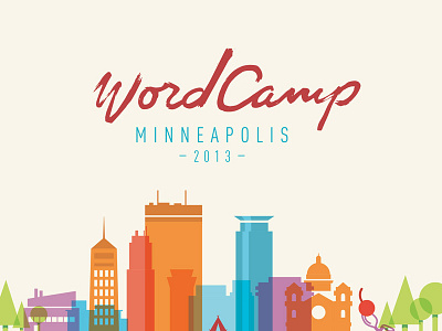 Wordcamp MPLS illustration logo script skyline wordcamp
