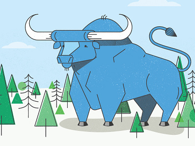 Ol' Babe babe backdrop blue ox illustration