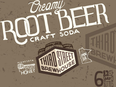 Root Beer hand drawn label root beer soda type