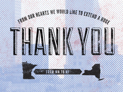 Thank You card duke halftone thank you type