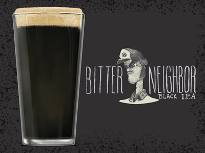 Bitter Neighbor IPA beer finally glass illustration ipa pint