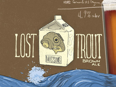 Trout Header beer brew brown ale craft beer missing sad face