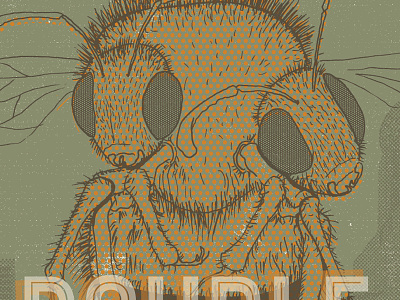 Double Bubble beer illustration imperial ipa ipa mmmmmmmm poster rush river two headed bee