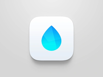 Hydrated App Icon blue drop glass icon ios meter water