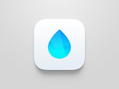 Hydrated App Icon blue drop glass icon ios meter water