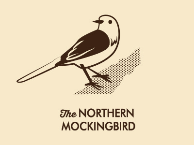 Mockingbird bird halftone illustration illustrator