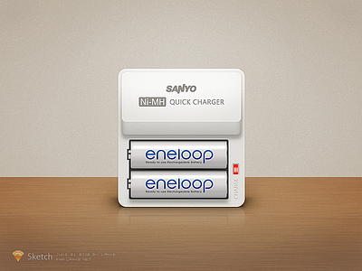 Sanyo Eneloop by Sketch battery charger draw dribbble eneloop panasonic sanyo sketch
