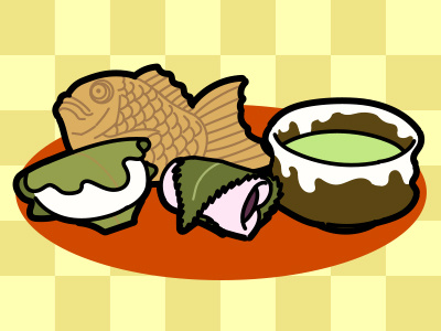 Japanese sweets (Illustration material) illustration