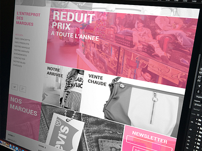 Fashion shop website ecommerce fashion landing pink