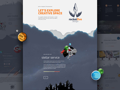 Rocket Five Design Website branding design portfolio sci fi ui website