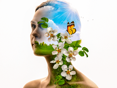 Spring Time double exposure illustration photobash photoshop spring