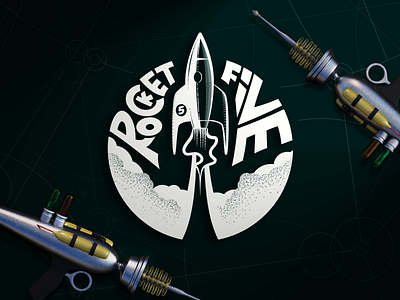 Rocket Five Logo Update adobe illustrator branding idenity illustration illustrator logo sci fi typography