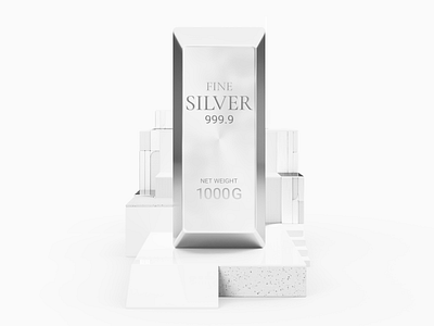 Silver CFD - Key Visual 3d advertisement blender clean design key visual rendering silver white