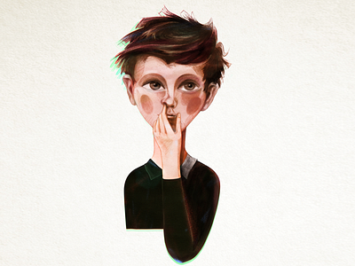 MK Gesture 04 boy character character design colour digital art drawing gesture hair hand illustration paper pencil pencil sketch thinking