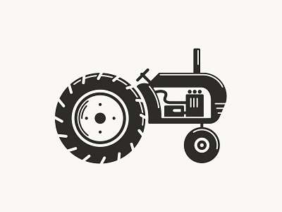 Tractor black design farm flat harvest icon illustration machine tractor vintage