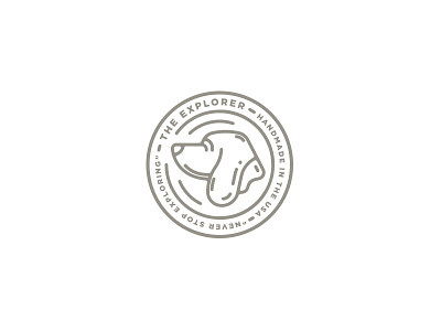 The Explorer badge circle dog explore explorer hound illustration line logo