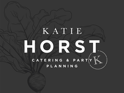 Catering branding catering dropcap food identity logo party radish