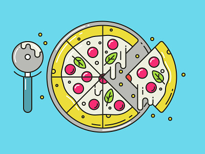 Pizza icon illustration pizza