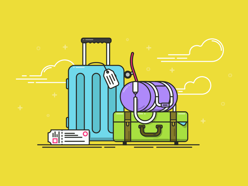 Post Illustrations blog building design icon illustrations luggage office stroke travel