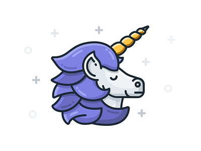 Unicorn design fantasy horse icon illustration line magic outline purple stroke unicorn