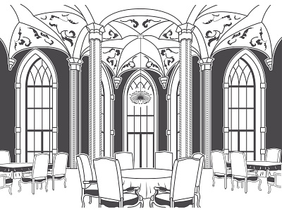 Banquet room banquet hall banquette black white drawing feast graphics icon illustration marriage monochromatic monochrome nuptial nuptials pictogram pictograph vector wedding